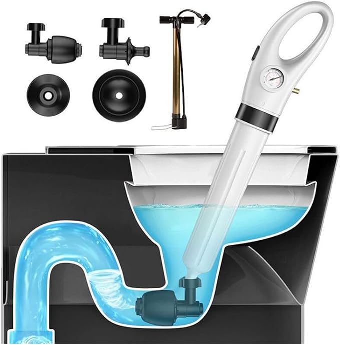 Pipe Toilet Plungers-Sewer Dredge Clogged Remover- Drain Blaster High Pressure Air Drain Cleaner Manual Pneumatic Dredge Tools