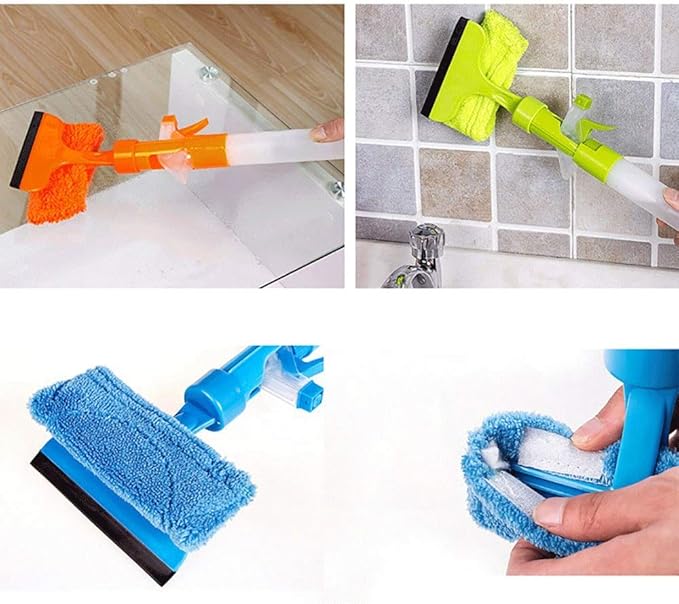 Glass Wiper - Double-Sided Window Scraper Cleaner Windshield Brush for Shower Floor Car Home/Office