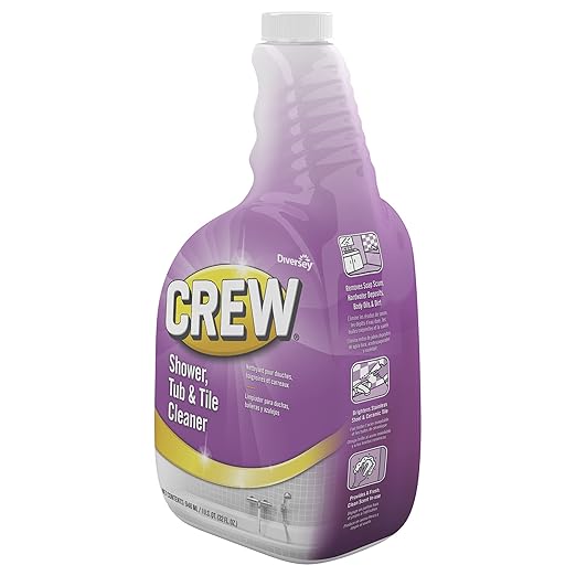 Diversey CREW CBD540281 Shower Tub and Tile Cleaner Removes Soap Scum &amp Hard Water Deposits Fresh Scent Ready-to-Use 32-Ounce (Pack of 2)