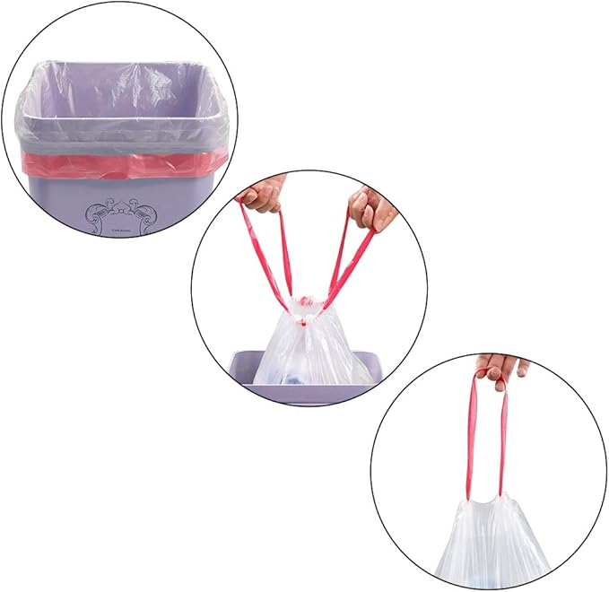 Jekiyo 13 Gallon Drawstring Clear Trash Bags 120 Counts
