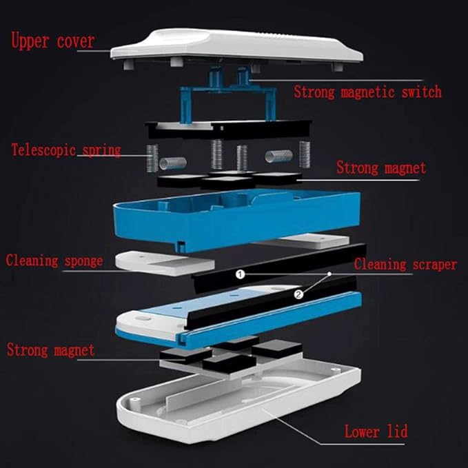Glass Wiper - Double-Sided Window Cleaning The Magnetic Cleaner for Glazed Windows Fit
