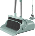 kelamayi Upgrade Broom and Dustpan Set Large Size and with Long Handle UprightIdeal for Indoor Outdoor Garage Kitchen Room Office Lobby Use (Green)