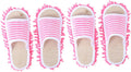 FRCOLOR 2pairs Men and Women Home Slippers Washable Mop Shoes Striped Design Comfortable Cleaning Socks for Floor