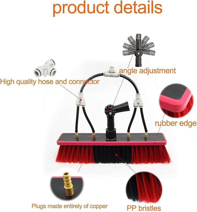 Window Cleaning Telescopic Pole Window Cleaning Kit Window Cleaning Water Fed Poles Roof Cleaning Tools with 20M Water Supply Pipe Solar Panel Cleaning Brush(30cm Head12FT/3.6M)