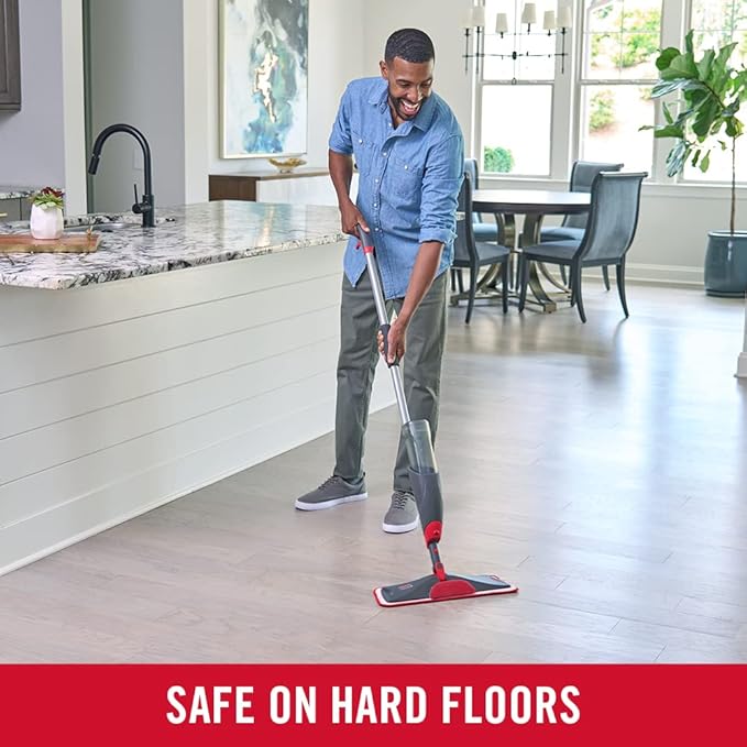 Rubbermaid Reveal Spray Microfiber Floor Cleaning Kit for Laminate &amp Hardwood Floors Spray Mop with Reusable Washable Pads Commercial