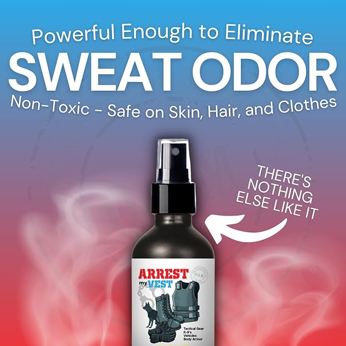 Arrest My Vest Military Grade Odor Eliminating Spray for Body Armor Tactical Gear and K9 Equipment. Safe on Ballistic Vests Fabrics &amp Police Gear - Daybreak Fragrance 1 Gallon + 2 16 oz Bottle