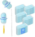 50 Count Duster Refills 360° Heavy Duty Duster Refills Kit Compatible with Swiffer Duster Disposable Microfiber Feather Dusters for Cleaning Home