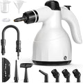 Handheld Steam Cleaner: Multi-Surface Steamer with 10 PCS Accessories Pressurized Natural Steam Cleaner for Home Cleaning Dirt Grease Grout Tile Floor Couch and Car White