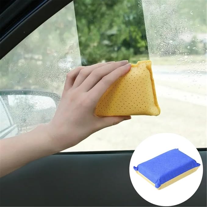 Multi-Functional Car Wipe Sponge Block Non-Woven Double-Sided Velvet Sponge Block Glass Clean ﻿