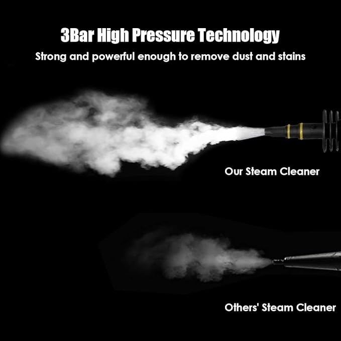 Goplus Handheld Pressurized Steam Cleaner with 9 Piece Accessories Multipurpose Steamer w/Safety Lock for Carpet Curtain Car Seat 1050W Portable Upholstery Steamer for Home Kitchen Bathroom(Yellow)