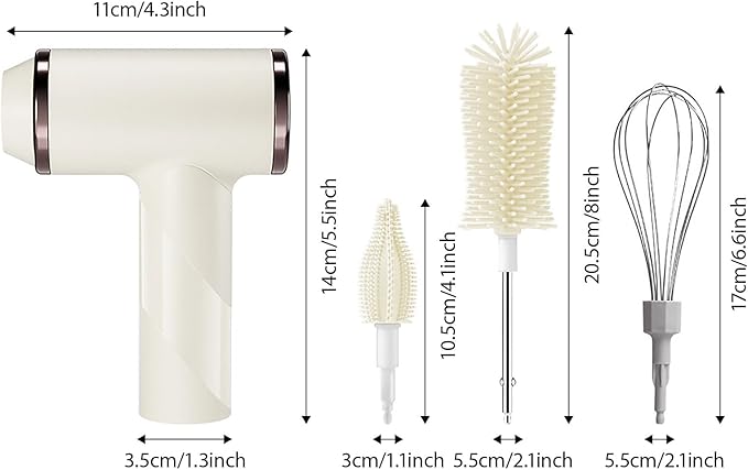 Electric Infant Bottle Brush Set Pace Motor 360 Rotation Silicone Bristles 12Inch Profound Cleanser Rechargeable