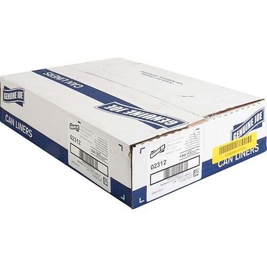 Genuine Joe GJO02312 Heavy Duty Low-Density Kitchen Trash Bag 13 Gallon Capacity 31 Width x 24 Height x 0.85 mil Thickness White (Box of 150)