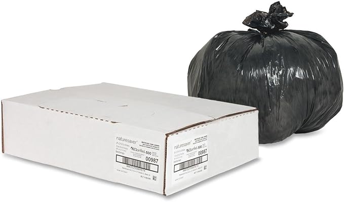 00987 Trash Can LinersRcycld7-10 Gal.65mil24-Inch x23-Inch500/BXBK