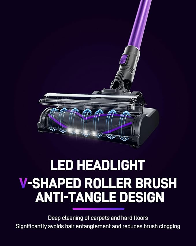 Cordless Vacuum Cleaner Stick Vac Cleaners for Home with Tangle-ResistantUp to 50 MinutesPowerful SuctionRechargeableLightweightHandheld Versatile for Carpet Hard Floor Pet Hair S2
