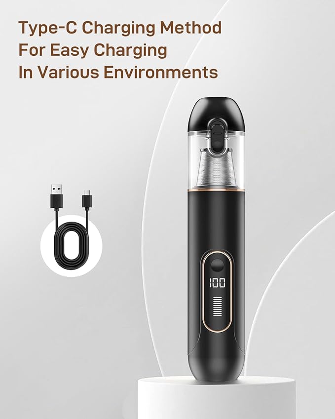 Handheld Vacuum Cordless Car Vacuum Portable with 20000Pa Ultra-Strong Suction Multi-Function Hand Vacuum Rechargeable for Cars Home Pet Hair &amp Outdoor Use