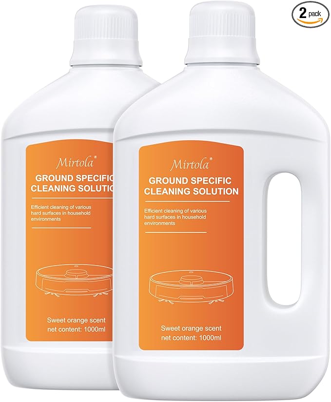Sweet Orange Scent Floor Cleaning Solution Compatible with Dreame Cleaning Solution Floor Cleaner for Hardwood Tile Hardfloor Compatible Robot Vacuums with Mopping and Wet Dry Vacuum (2 bottles)