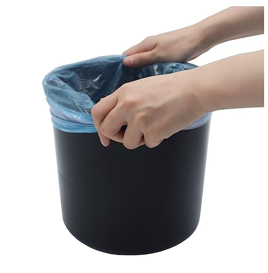 1.5 Gallon Step Trash Can - Round White Bathroom Bin with Liner - Small Wastebasket for Bedroom Office Kitchen - Durable Plastic &amp Foot Pedal Operation