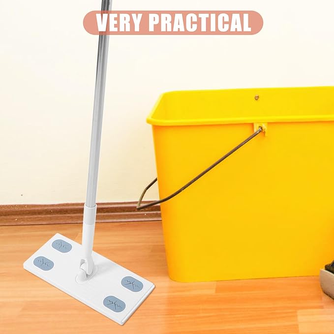 HEMOTON Detachable Handle Dust Mop Long Handle No Wash Mop Electrostatic Floor Cleaning for Home Use with Adjustable Telescopic Rod
