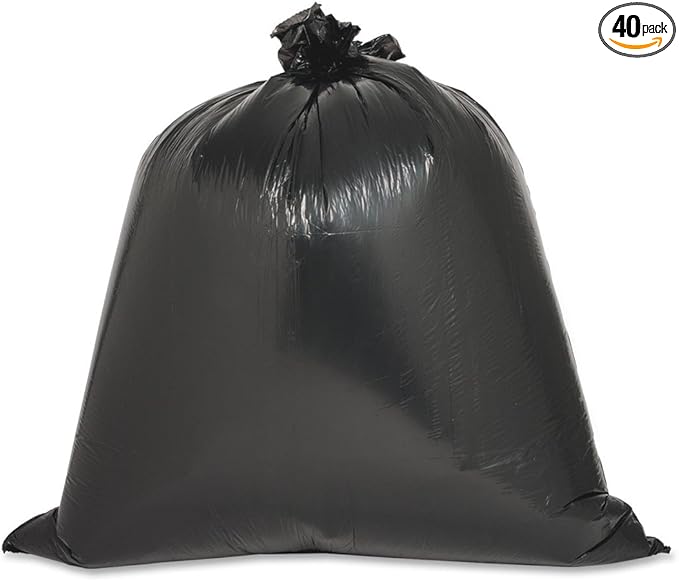 Genuine Joe Linear Low Density Trash Bags Black 45 gal 40 count