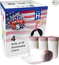 Compatible with Code H - 200 Count Durable Custom Fit Plastic Trash Bags w/Drawstring - 30-35 Liter/ 8-9 Gallon Trash Cans - Made in USA