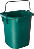 Rubbermaid Commercial Products Heavy-Duty Cleaning Pail 5-Quart Green Utility Bucket with Built-In Spout and Handle for House Cleaning/Storage/Livestock Feeding/Car Washing