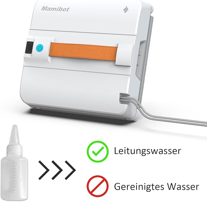 Mamibot W120-DP Robot Window Cleaner - 3200Pa Strong Suction Multiple Cleaning Modes4 Water Spray NozzlesEdge Detection TechnologyApp&ampRemote Control(Grey)