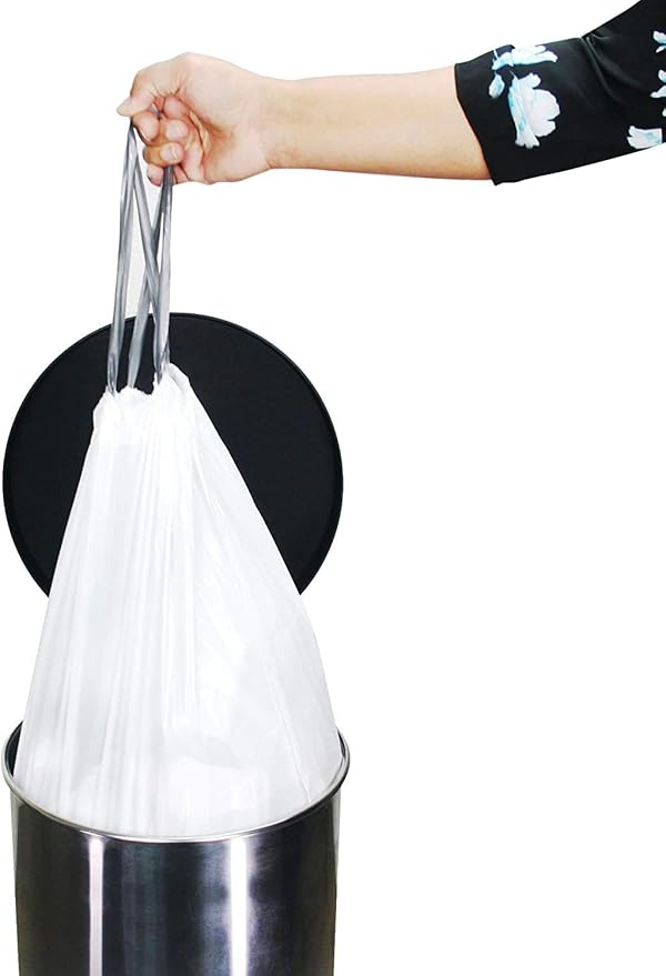 Compatible With Code P - Durable Custom Fit Plastic White Trash Bags w/Drawstring 50-60 Liter/ 13-16 Gallon Trash Cans - 1 Refill Rolls (50 Count) -Heavy Duty Kitchen Garbage Bags