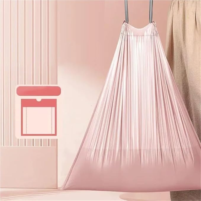 4 Gallon Drawstring Small Trash Bags - Thickened Garbage Bags for Kitchen Bathroom Bedroom and Office Use(30pcs 2Rolls)