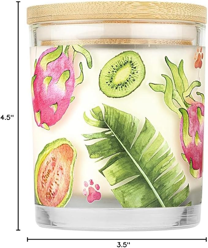 Pet House Candles Clean Burning Long Lasting Pet Odor Candles Plant-Based 60 Hour Burn Time - Tropical Fruit 9 oz 2 Pack