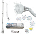 Electric Spin Scrubber - Cordless Cleaning Head with 6 Replaceable Brushes - 90° Rotatable - Ideal for Floor Window Cars - Ivory White
