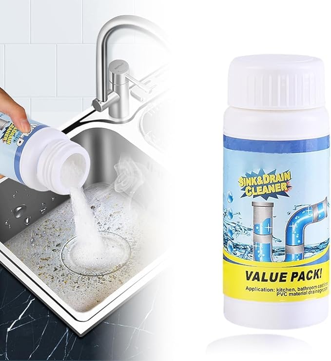 2026 Upgraded Sink and Drain Cleaner Multi-functional Powerful Pipe Unclogging Agent Drains Cleaner Fast Foaming for Kitchen Toilet and Pipes Cleaning Tool (1Set)