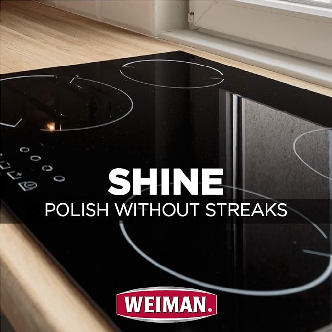 Weiman Glass Cooktop Heavy Duty Cleaner &amp Polish - Shines and Protects Glass/Ceramic Smooth Top Ranges with its Gentle Formula - 15 Oz.
