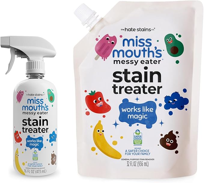 Miss Mouth's Messy Eater Stain Treater 32oz XL Refill Pouch and 16oz Bottle
