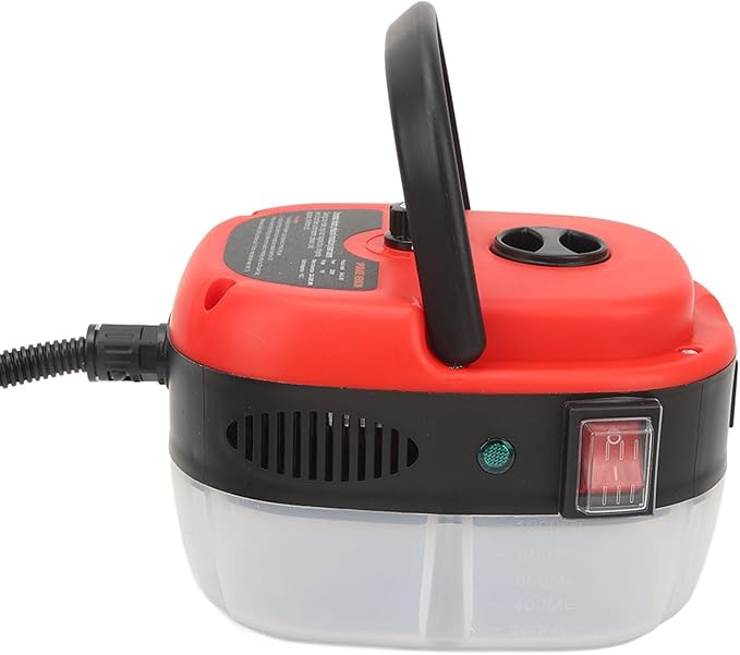 Portable Handheld Steam CleanerHigh Temperature High Pressure Steam Cleaner with Brush HeadsABS Portable Car Steamer Durable and Reliable for Kitchen Furniture Bathroom Car (Red)