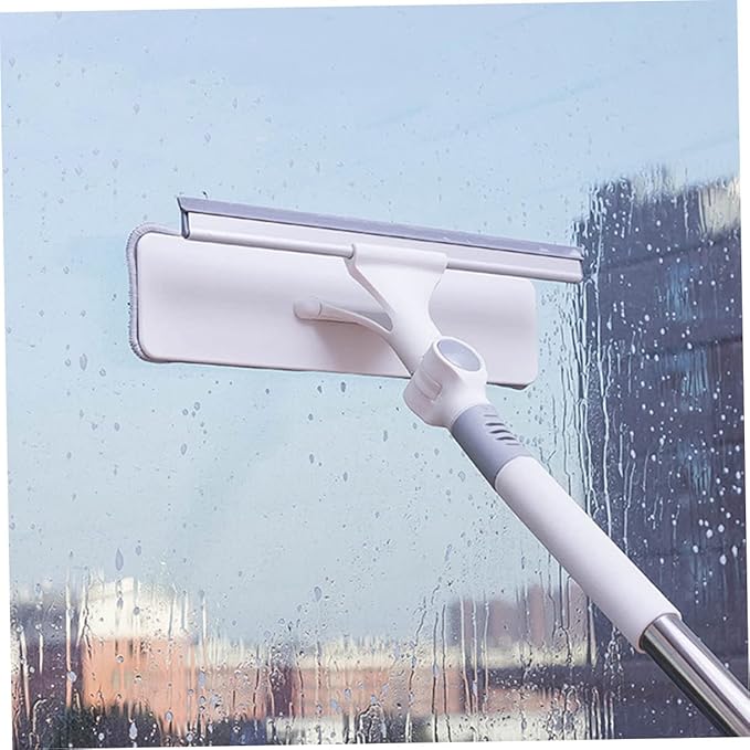 CHILDWEET 1Pc Multifunctional Window Cleaning Wiper Mop with Ergonomic Handle Durable Non Head for Bathroom Glass and Floor Design