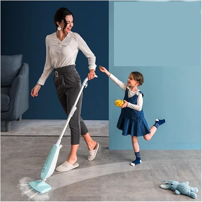 Household steam mop Electric high Temperature steam Cleaning Artifact Multifunctional Non-Wireless Mopping Machine (Color : Milk Gum Size : Small) (Package Small)