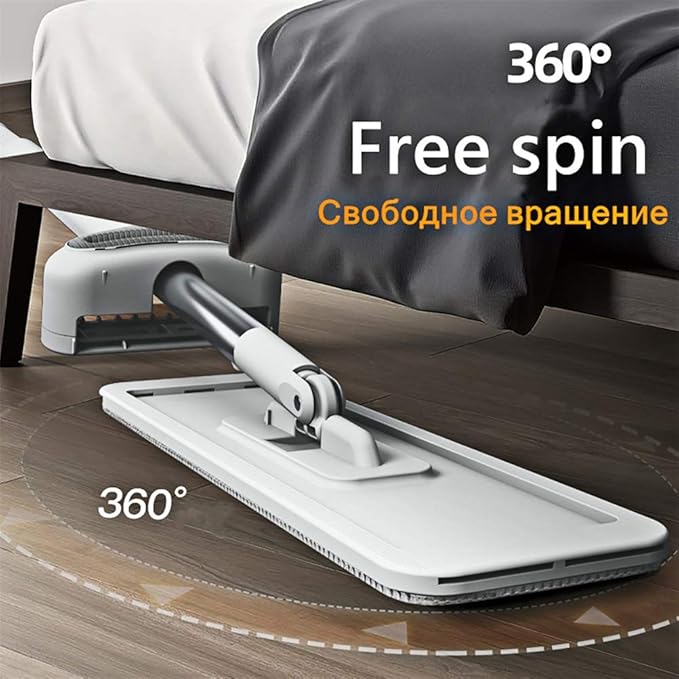 Squeeze Flat Cutting Mop Hands Free for Wash Floor Household Kitchen Floors Cleaning with Microfiber Replacement
