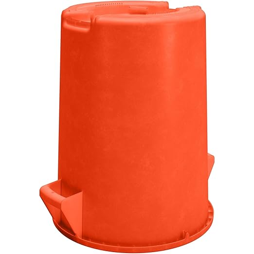 SPARTA Bronco 32 Gallon Trash Can Thick Polyethylene Bin NSF Certified Waste Container with Top Handles Bottom Handholds Reinforced Base and Stackable LLDPE 32 Gallon Orange