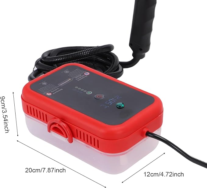 Generic Steam Cleaner Portable High Temperature Handheld Steam Cleaner with Brush Kit for Kitchen Hood Grill Furniture Bathroom Car (Red)