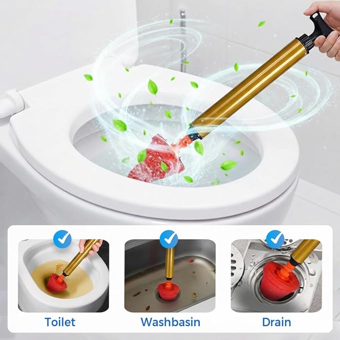 High-Pressure Toilets Plunger Clog Remover Multipurpose Household High Pressure Toilet Plunger Super powerful toilet unclogging tool (3PCS)