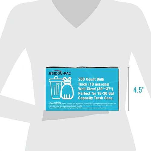 16-20-30 Gallon Trash Bags 250 Count Unscented Clear Plastic Recycling Bags