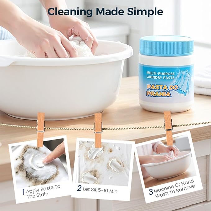 Multi-Purpose Deep Cleaning Laundry PasteMulti-functional Stain Remover for ClothesDeep Stain RemovalAll-Purpose Clothing Cleaning Cream (2PCS)