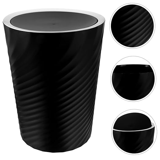 Vaguelly Small Trash Can with Lid Portable Bathroom and Bedroom Garbage Bin Large Capacity Plastic Wastebasket for Office and Home Multi-Use Trash Storage Container