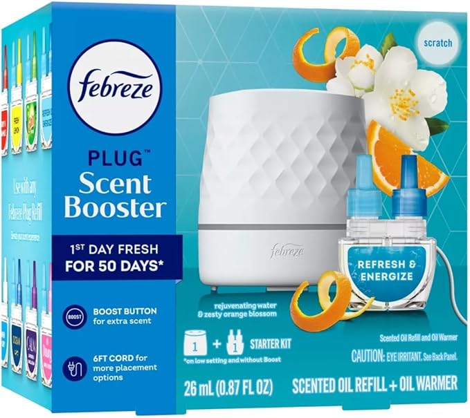 Feb-reze Plug Scent Booster Refresh &amp Energize Starter Kit: Electric Oil Air Fresheners - 2 Pack