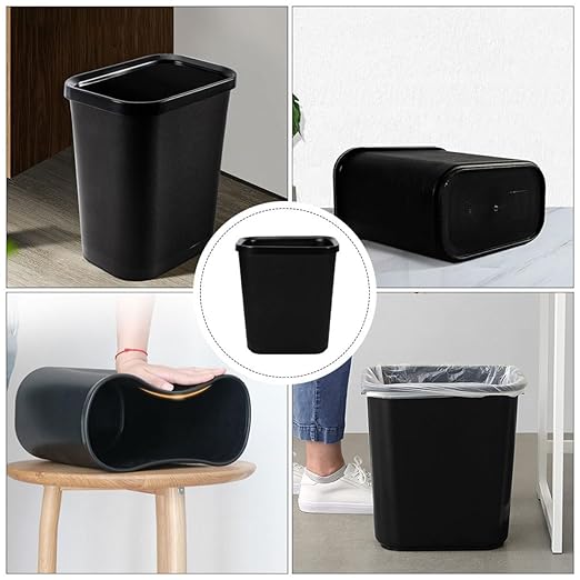 Uonlytech Flame-Retardant Wastebasket 8l Narrow Rectangular Trash Can for Bathroom Kitchen Living Room Fire-Resistant Garbage Storage Bin Without Press Ring Home Office Rubbish Container
