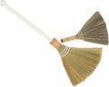 Cabilock 2pcs Practical Handwoven Broom Set Straw Broom Sweep Soft Bristle Household Removable Head Floorfriendly