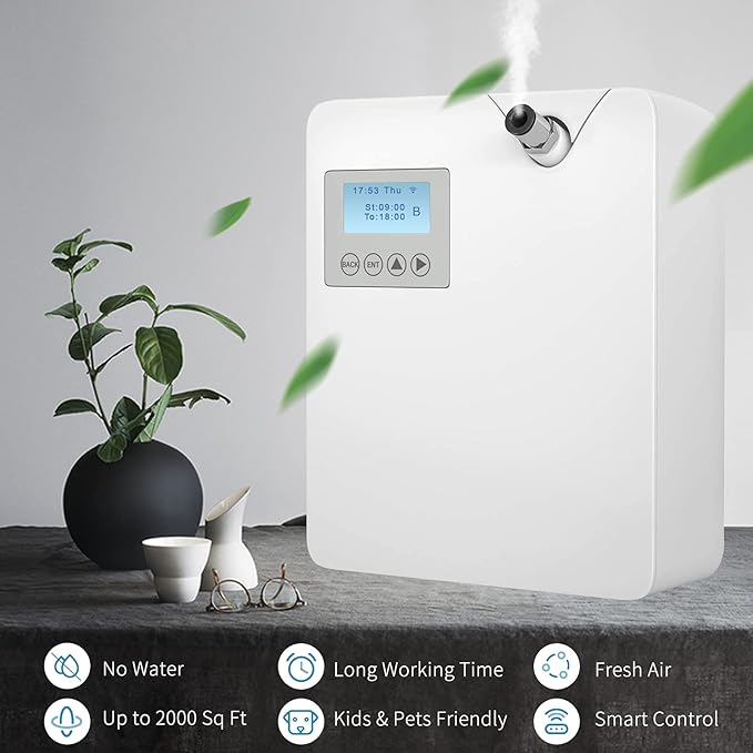 JCLOUD Smart Scent Air Machine with Cold-Air Tech for Home Hotel Scent Diffuser Waterless Essential Oil Diffuser 300ML HVAC Scent Diffuser for Essential Oils for Large Room Office Spa