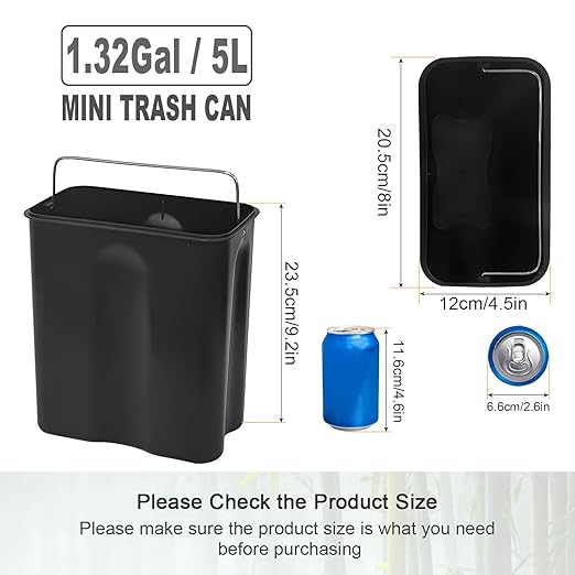 SIDIANBAN Bathroom Trash Can with Bamboo Lid Soft Close and Foot Pedal Small Rectangular Slim Garbage Can with Inner Wastebasket for Bedroom Office Kitchen 1.3Gal/5L White