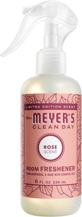 MRS. MEYER'S CLEAN DAY Room and Air Freshener Spray Non-Aerosol Spray Bottle Infused with Essential Oils Rose 8 fl. oz