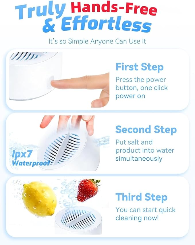 Fruit and Vegetable Cleaner Machine Advanced Electrolysis Purifier for Fresh Fruits Veggies &amp Seafood Easy 3-Minute Clean Compact &amp Stylish Kitchen Essential